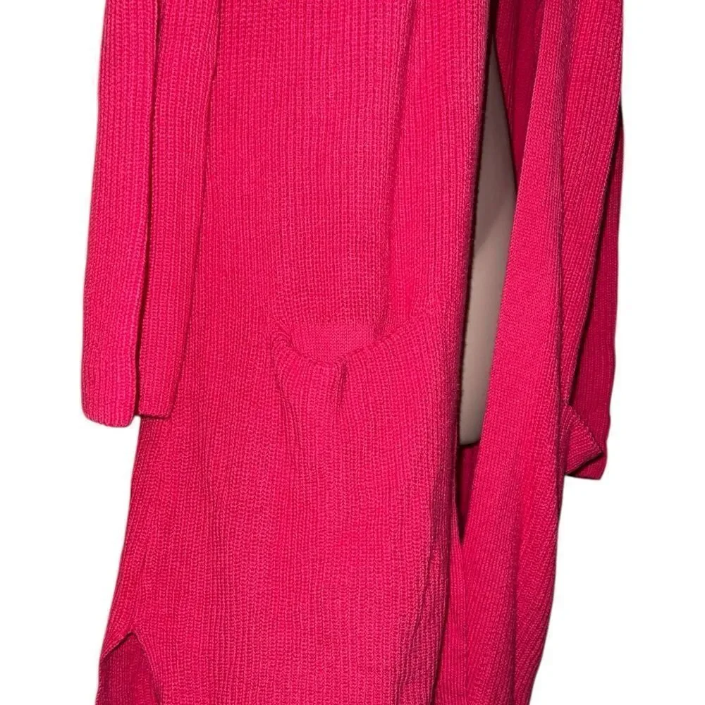 NWT GAP Women's Bold Red Open Cardigan Sweater raspberry Long Sleeve knit